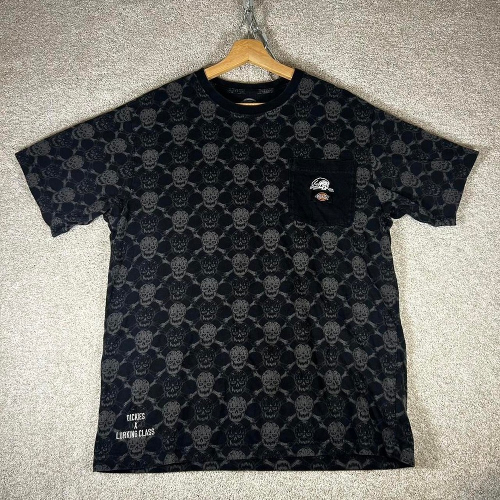 Men's Dickies x Lurking Class all over print skull graphic pocket t-shirt
